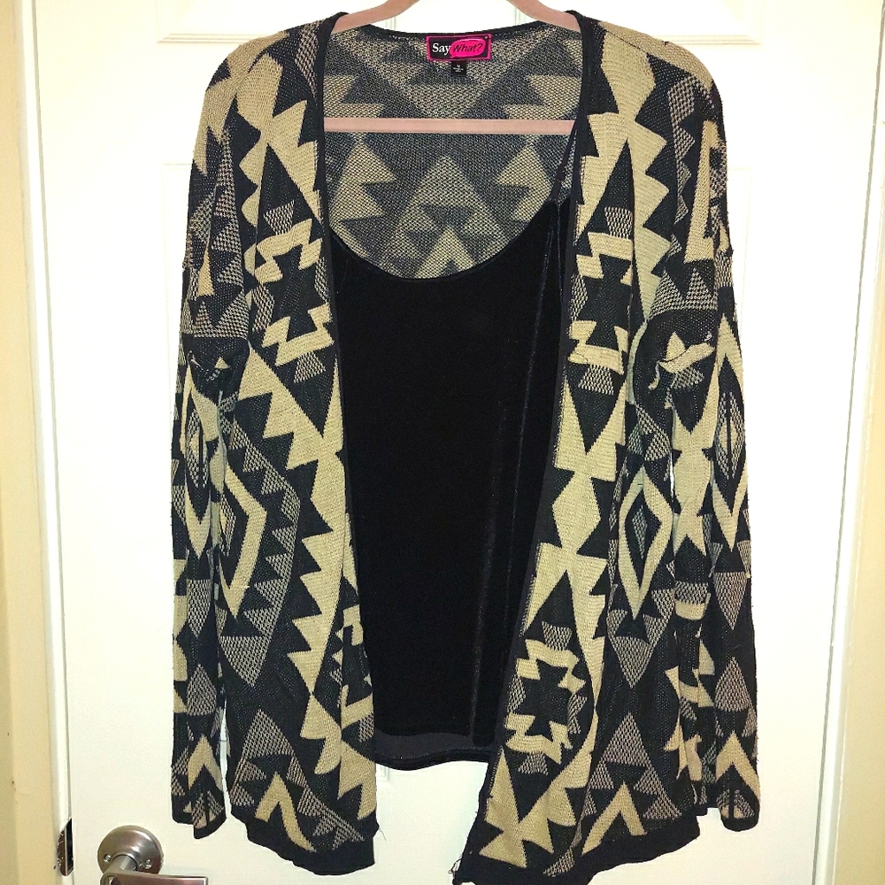 Tribal print light cardigan